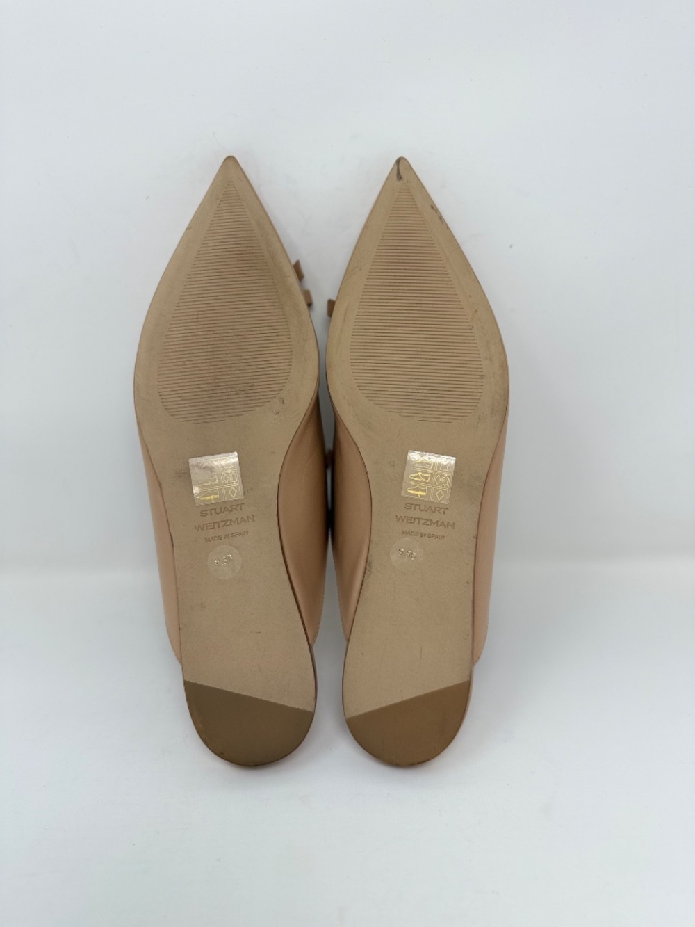 New Stuart Weitzman Reese Flat Slide Golden Beige Sz 9.5 - Picture 13 of 13